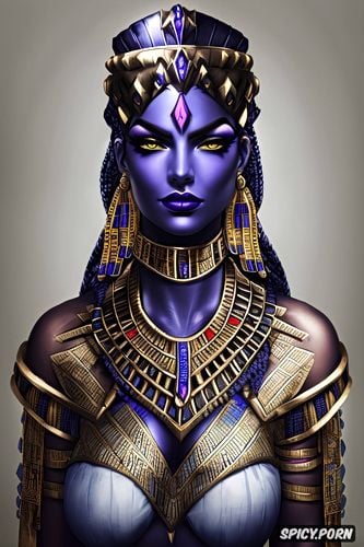 widowmaker overwatch female pharaoh ancient egypt pharoah crown royal robes beautiful face portrait muscles