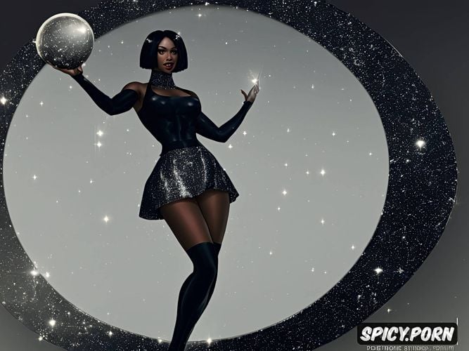 intricate hair, great legs, black skin, toned thighs, sparkling ankle bracelet