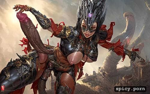 ultra hot cyborg, massive boobs pussy spread position, realistic