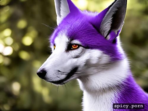 purple fox with arrows in ears