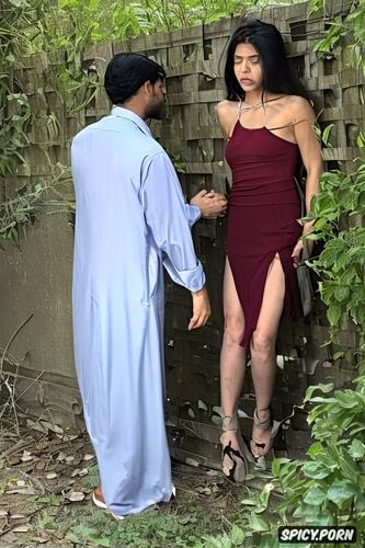 stalker s pov, must show pussy, reluctantly gets into her position in a secluded alley