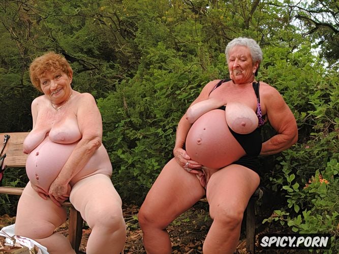 very old granny very old, very fat, darkness, massive huge breasts