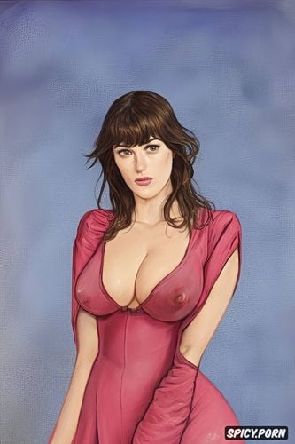 milla jovovich, pink nipples, masculine, god of thunder, flat chested