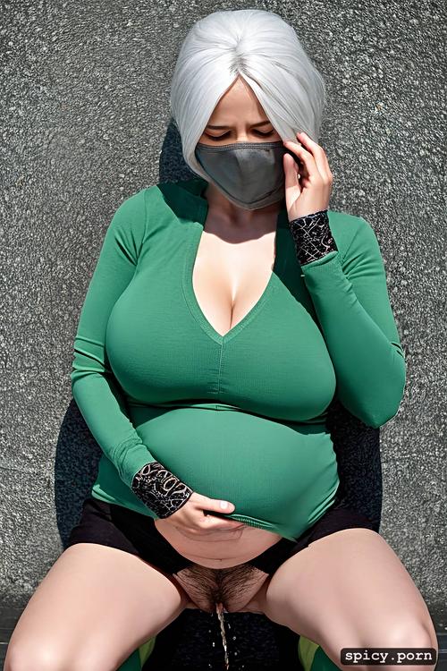 open mouth, white woman, excessive pussy juice, belly, pregnant