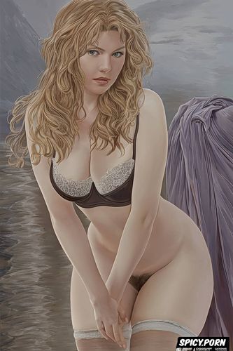 wavy hair, fat thighs, indoor, perfect, lake bell, jules bastien lepage oil painting