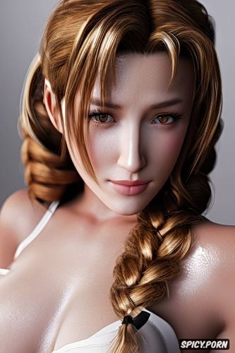 ultra realistic, tits out, aerith gainsborough, k shot on canon dslr