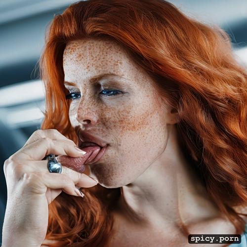 freckles, star trek, dick head completely in mouth, fucking mouth