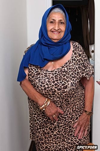 80 years old, huge tits2 arab grandma with hijab, beautiful