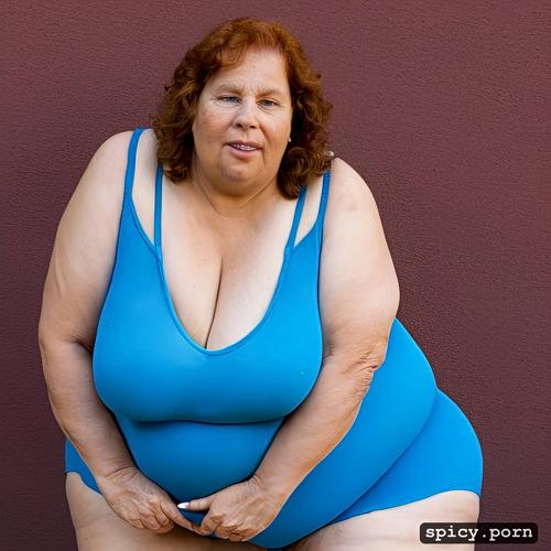 obese lady 75 year old, full body, full nude, highres, ultra detailed
