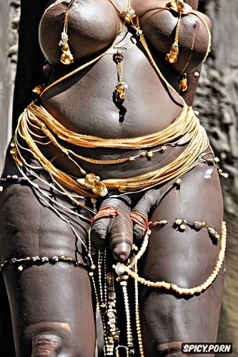 thin waist, solo indian kali woman, gold jewelry, big stone tits