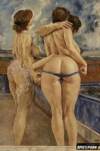 modern post impressionist fauves erotic art, fat legs, hairy vagina