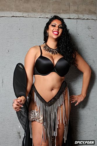 gorgeous south indian belly dancer, giant hanging breasts, hourglass figure