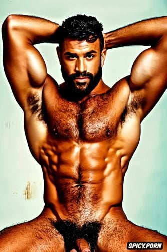 hairy armpits, macho man, hunk, arab very muscular, soldier gay man