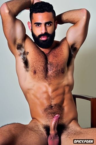 arab, man, muscular, full body view, hairy body, sixpack, guy