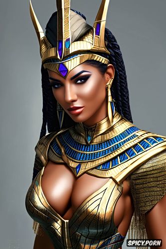 ashe overwatch female pharaoh ancient egypt pharoah crown royal robes beautiful face portrait muscles