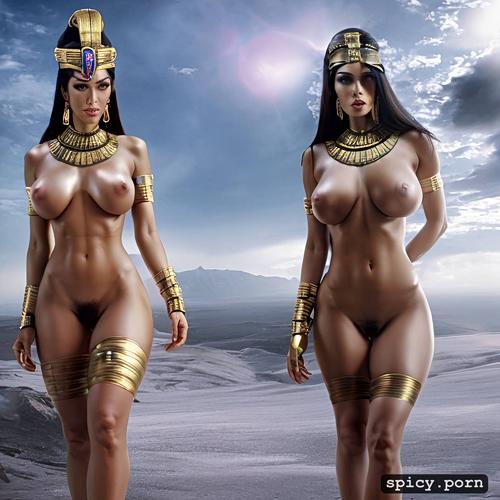 egyptian princess, perfect woman body, wide hips, long slim legs