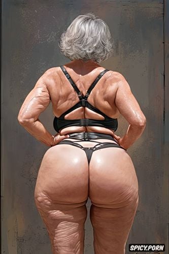 perfect face, granny, perfect anatomy, huge square shaped ass