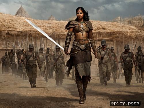 8k, very sad, prisoner of war, indian female warrior, sexually dominated by group of men
