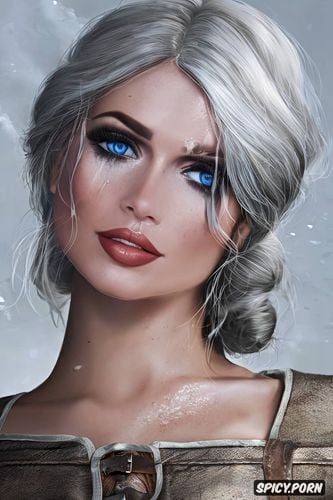 ultra detailed, ultra realistic, k shot on canon dslr, ciri the witcher tight outfit beautiful face full lips milf