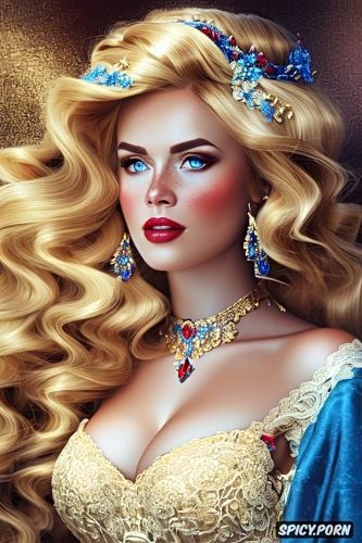 blue eyes, beautiful face, pale golden tiara, medium round perky natural breasts