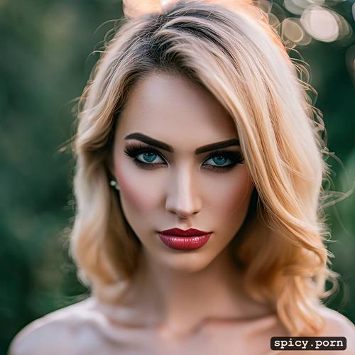 centered composition, fine art photography, a portrait of a beautiful blonde woman add whatever imagination your had here