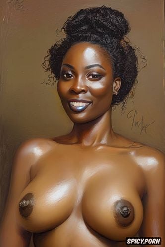 face retouch, small boobs, completely naked, smiling, in color