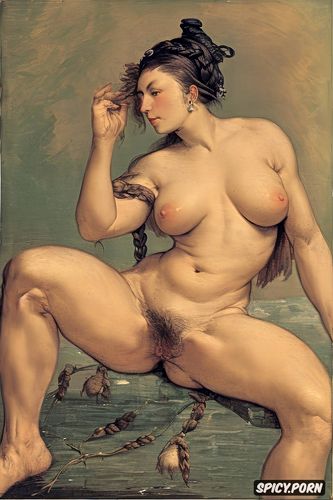 davinci style hands, canaletto, beefy thighs, sleeping, hairy pussy