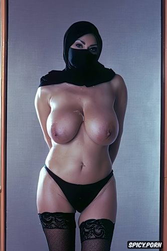 photo studio light settings, iranian milf in her fifties, symmetrical stance