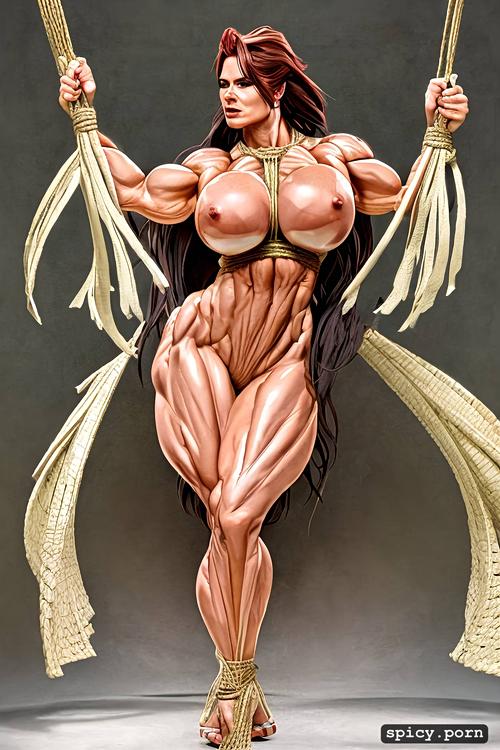 nude muscle woman, ultra detailed, bondage, masterpiece, highres
