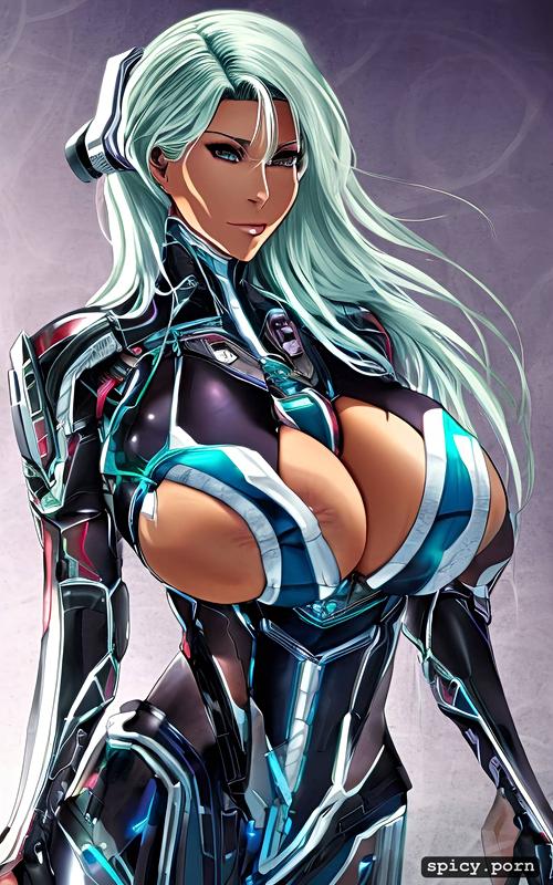 ultra detailed, masterpiece, oiled body, beautiful hot cyborg