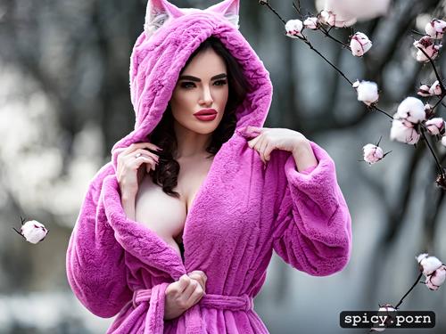 cherry blossom, 3dt, detailed face, byjustpixels, cotton candy kitty