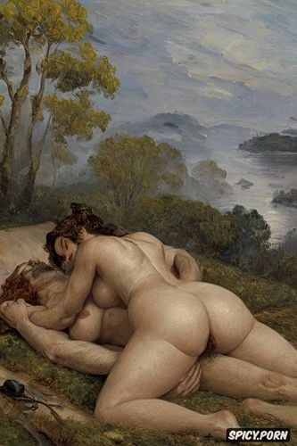 smoke, fog, fat hips, asian iranian woman, fat ass, michelangelo buonarroti painting