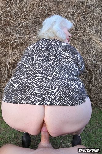 gorgeous face, bbw granny, hyper detailed, naked, hyperrealistic pregnant pissing cellulite thighs blonde short haircut