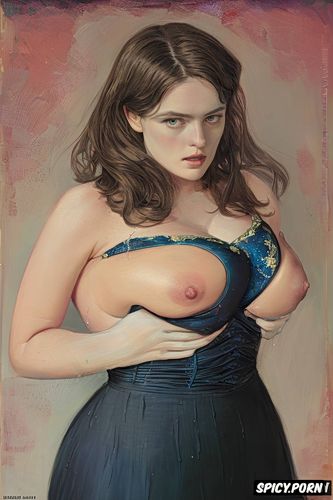 masculine, paul peter rubens oil painting, millie brady, flat chested