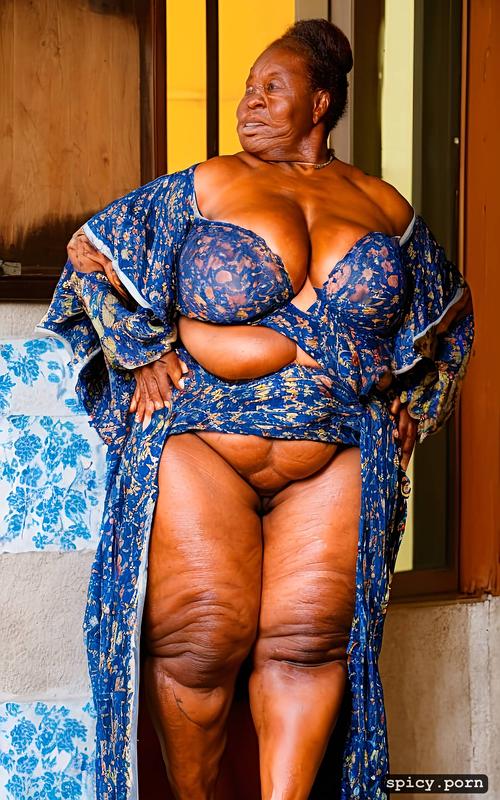 4k, sexy, nude, fat granny, long, thick body type, 70 year old