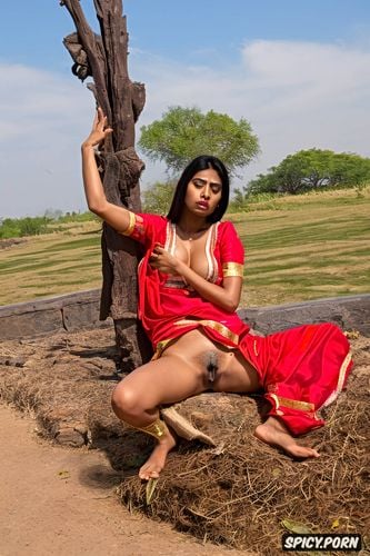 intricate hair, stretch marks, beautiful gujju woman, negative big breast