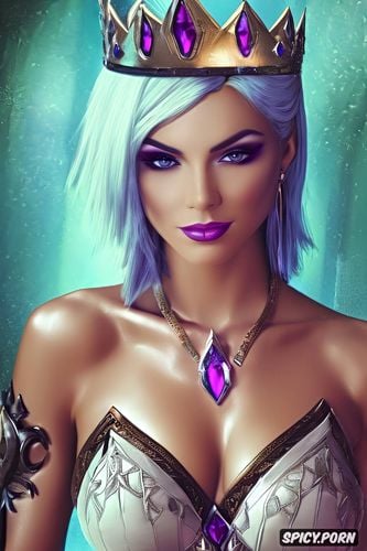 ashe overwatch female princess fantasy castle crown royal robes beautiful face portrait muscles