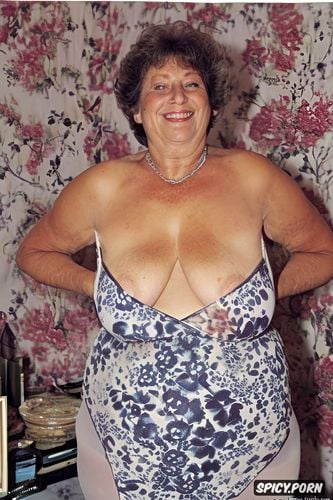 insanely completely large very fat floppy breasts, big smile