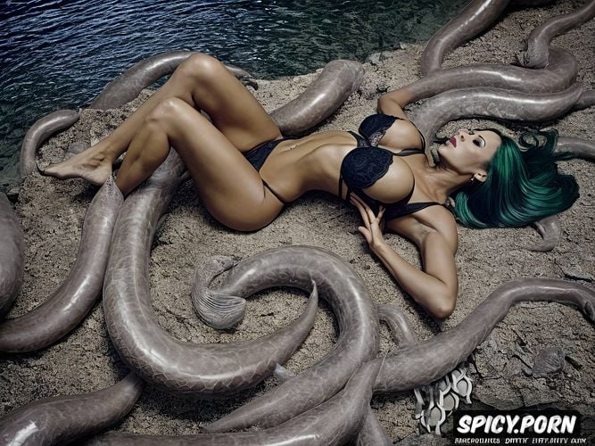 aroused by tentacle contact, humping, filipino woman vs giant anaconda thick tentacle