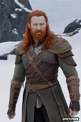 redhead and muscular viking with his penis showing
