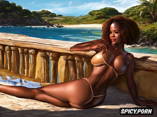 african woman in her s without clothes at the beach