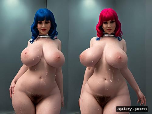 realistic, pregnant, ramona flowers, wide fat hips, curvy body