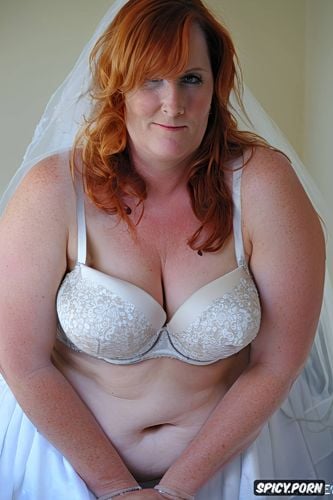 bridal lingerie, wide hips, very fat, big belly, morbid obese mature wife