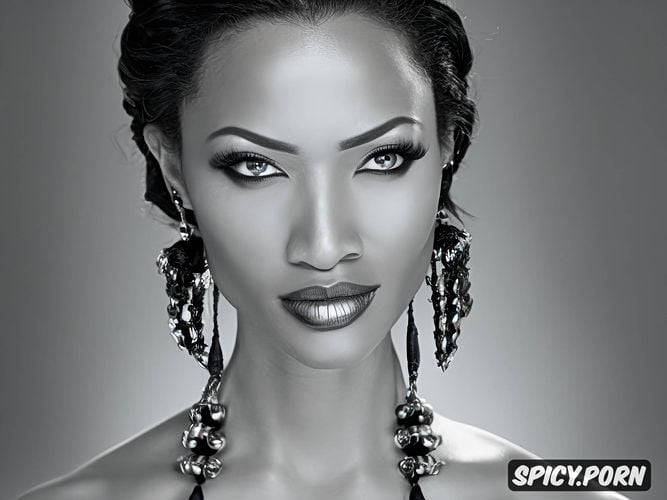 exotic black woman, stunning face, aroused, masterpiece inspired by peggy lu and rachel nichols