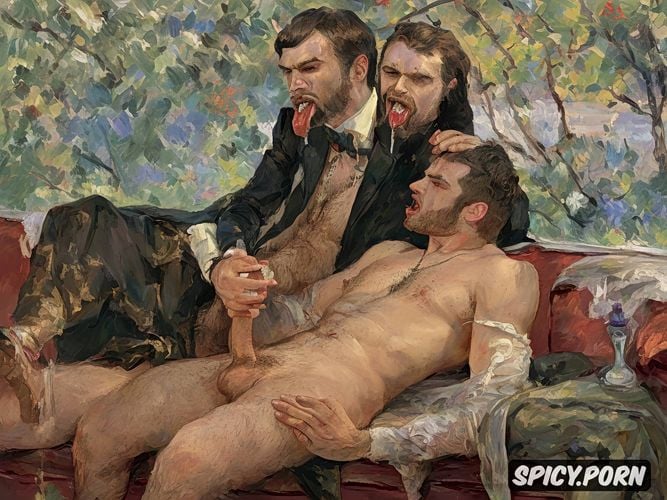 impressionism painting style, open mouth, nude, art by vasily surikov