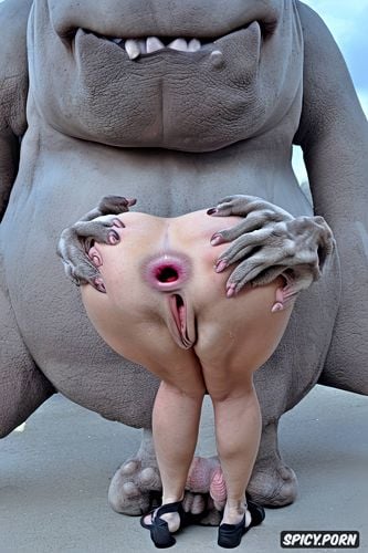 woman bent over and fucked from behind by a monster creature