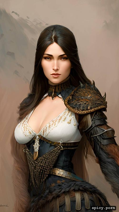 intricate, latin woman with detailed face, fantasy, symmetrical shoulders