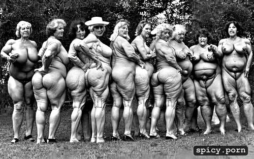 only woman, fat legs, nude, fat granny fat muscle lady, full group