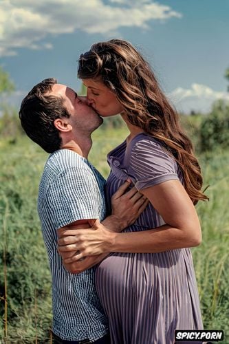 create an image of a pregnant year old woman being encouraged by her little brother