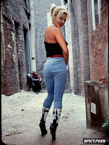 harley quinn en jean moulant bleu beautiful ass devant moi dans la rue